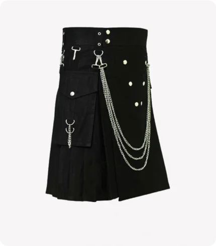 Famous Cargo Utility Kilt With Golden Chains