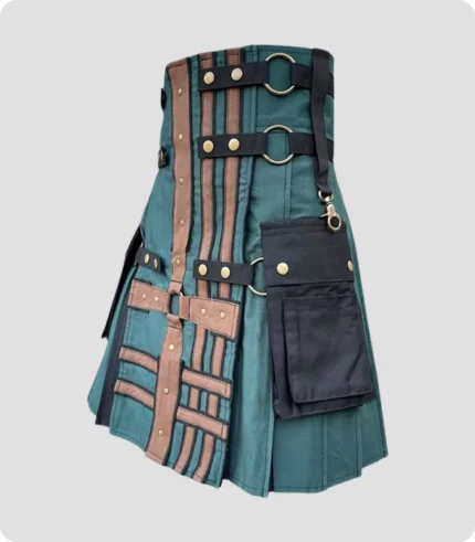 Green Black Double Cross Hybrid Kilt