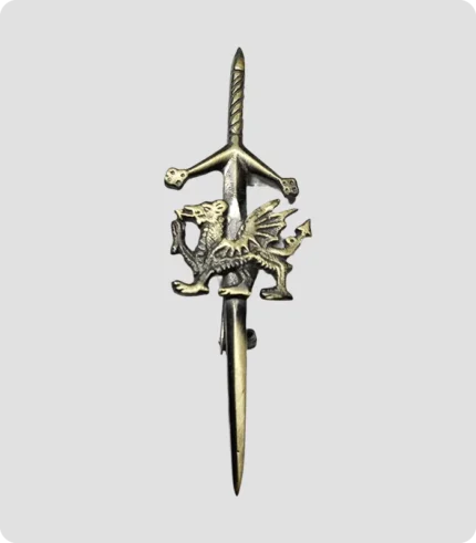 Antique Dragon Sword kilt pin