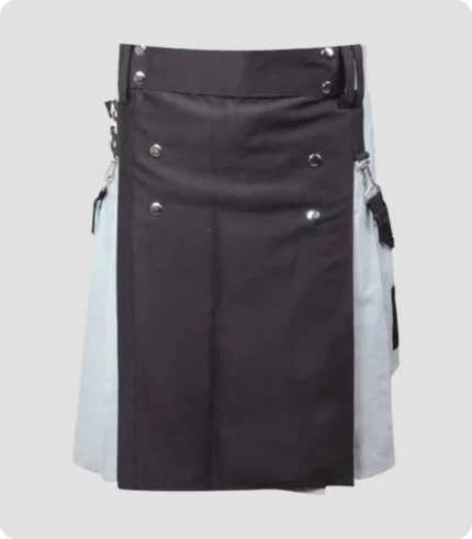 Beautiful Black&Gray Cotton Hybrid Kilt