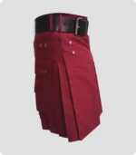 Beautiful Burgundy Utility Kilt Side