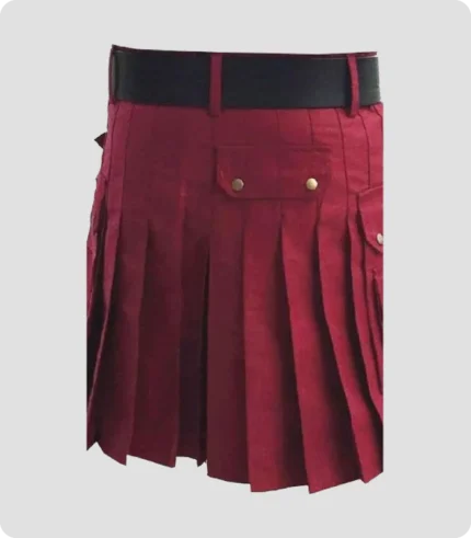 Beautiful Burgundy Utility Kilt Back