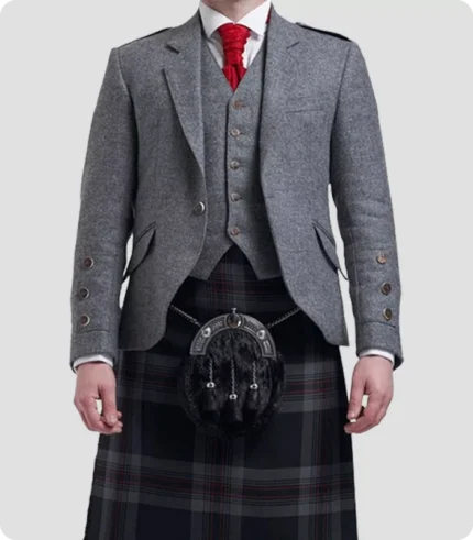 Beautiful Scottish Grey Argyle Jacket