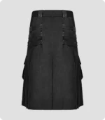 Black Deluxe Gothic Utility Kilt Back