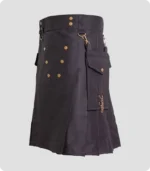 Black Deluxe Utility Kilt Right Side