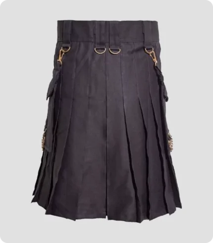 Black Deluxe Utility Kilt Back