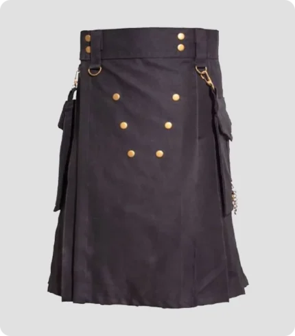 Black Deluxe Utility Kilt