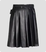 Simple Designe Black Leather Kilt Back