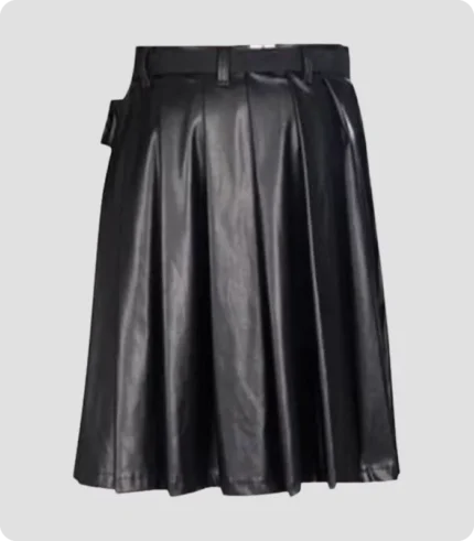 Simple Designe Black Leather Kilt Back