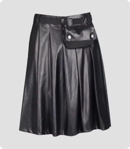 Simple Designe Black Leather Kilt