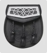 Black Leather Celtic Interweave Plated Sporran