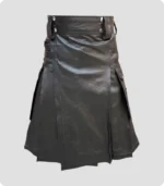 Black Leather Fashion Kilt