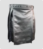 Black Leather Kilt with Navy Highlights