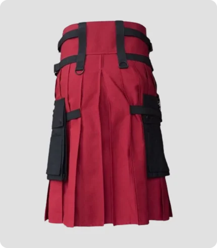 Black & Red Hybrid Utility Kilt Back