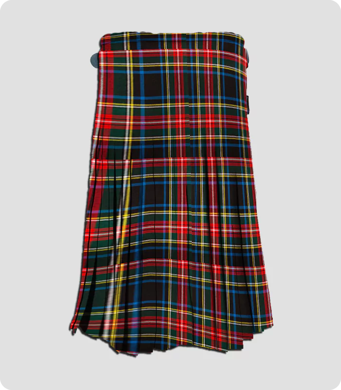 Black Stewart Tartan Kilt Back