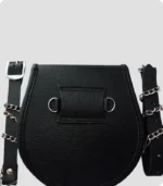 Black Three Tassel Leather Sporran With Chain Belt