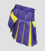 Blue and Yellow Two Tone Hybrid Kilt cut back