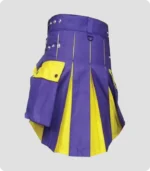 Blue and Yellow Two Tone Hybrid Kilt Back