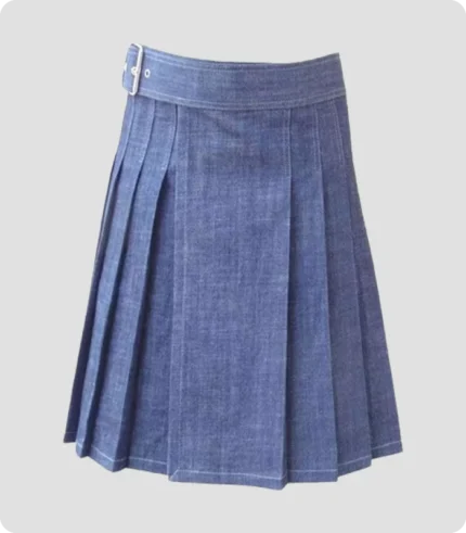 Stylish Blue Denim Kilt