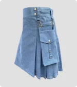 Buy Blue Denim Kilt Side