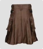 Chocolate Brown Leather Strap Utility Kilt Back