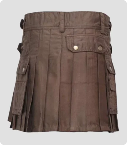 Chocolate Brown Women Utility Kilt Back