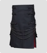 Black Hybrid Kilt With Chain