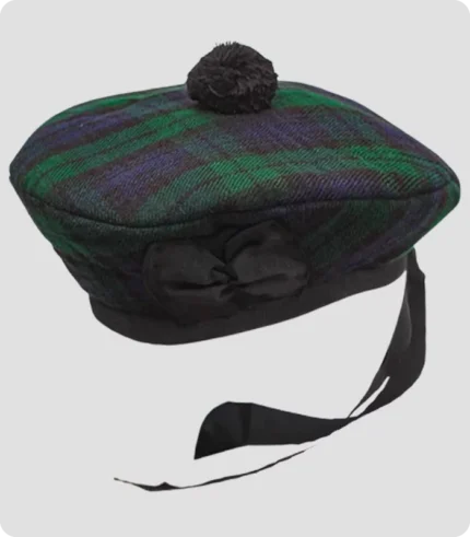 Custom Hand Made Scotland Balmoral Hat Black