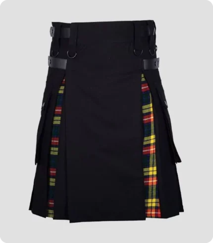 Custom Made Black Hybrid Kilt