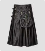 Custom Made Black Leather Gothic Kilt