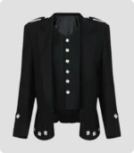 Custom Made Black Military Drummer Doublet Jacket With Vest