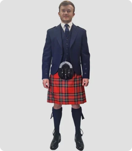 Custom Made Blue Argyle Wedding Kilt Outfit