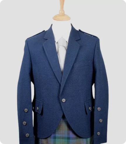 Custom Made Traditional Blue Argyle Jacket