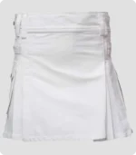 Custom Made Women White Utility Kilt