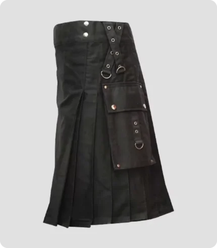 Custome Made Black Utility Kilt