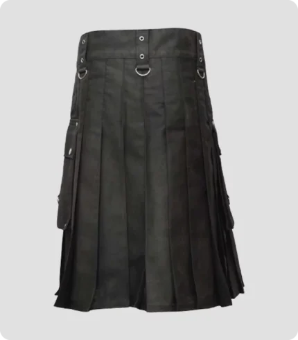 Custome Made Black Utility Kilt Back