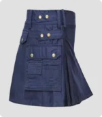 Dark Blue Women Utility Kilt Side