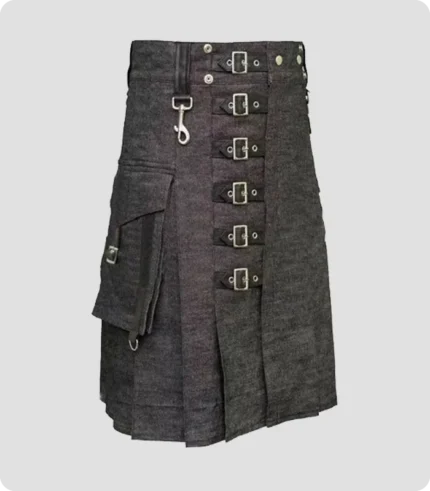 Denim Kilt With Straps back