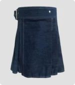 Denim kilt with side buckles