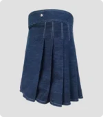 Denim kilt with side buckles Back