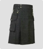 Elegant Relaxed Stylish Denim Kilt Side