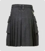 Elegant Relaxed Stylish Denim Kilt Back