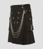 Famous Cargo Utility Kilt With Golden Chains left