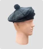 Grey Night Tartan Tam O Shanter Hat