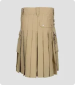 Hand Made Khaki Utility Kilt Back