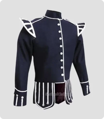 Hand Made Traditional Scottish Blue Military Drummer Doublet