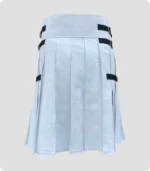 Hand Made White Leather Kilt Back