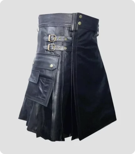 Hand made Real Leather Kilt Side