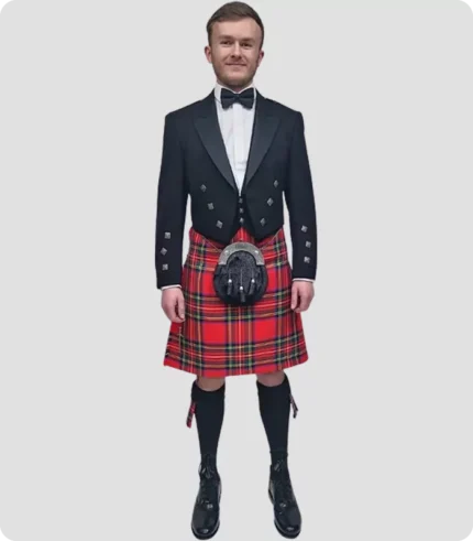 High Quality Black Argyle Kilt Outfit