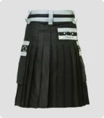 High Quality Black Cargo Utility Kilt Back